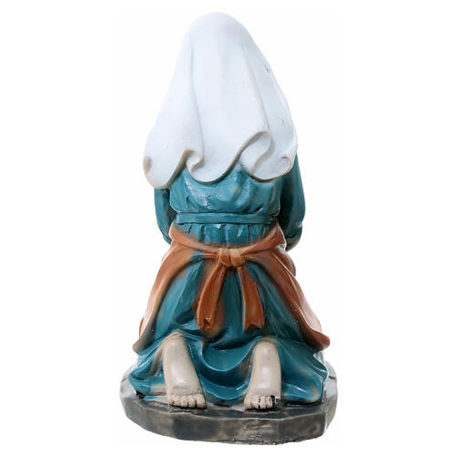 Statua lavandaia in ginocchio presepe 11 cm resina dipinta 4