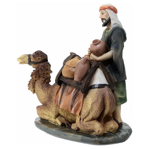 Kamel und Kameltreiber, Krippenfigur, für 11 cm Krippe, Resin bemalt 4
