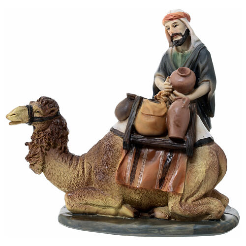 Cammello cammelliere presepe 11 cm resina dipinta 1
