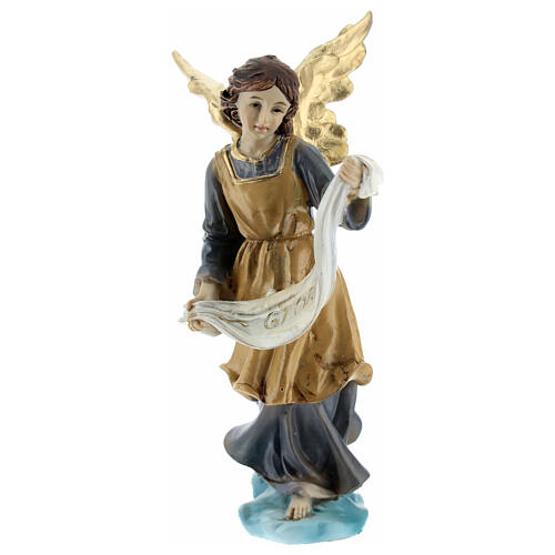 Angelo gloria presepe 11 cm resina dipinta 1