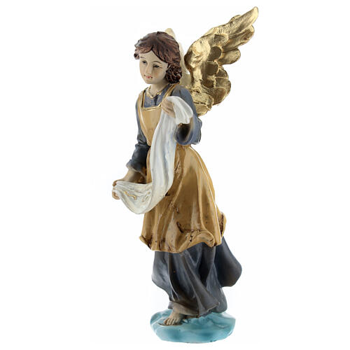Angelo gloria presepe 11 cm resina dipinta 3