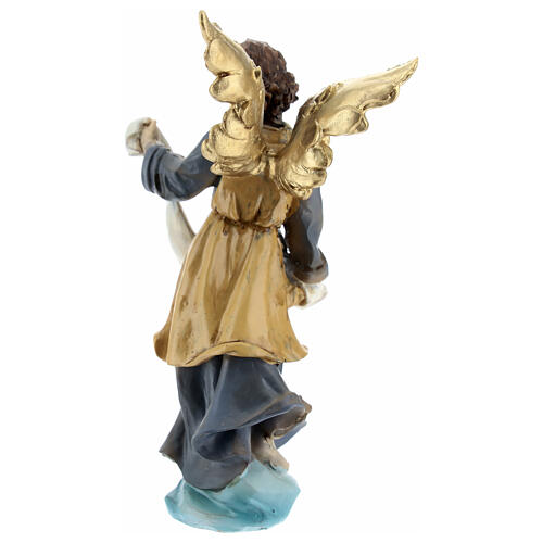Angelo gloria presepe 11 cm resina dipinta 4