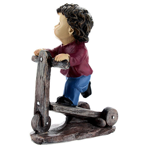 Child on a kick scooter for 9 cm resin baby Nativity Scene 3