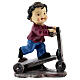 Child on a kick scooter for 9 cm resin baby Nativity Scene s1