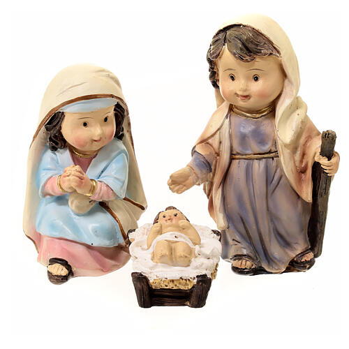 Set Natività presepe baby 9 cm 5 pz resina dipinta 2