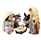 Set Natività presepe baby 9 cm 5 pz resina dipinta s1