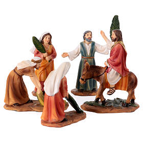 Entry into Jerusalem, set of 5 resin figurines for 10 cm Easter Creche