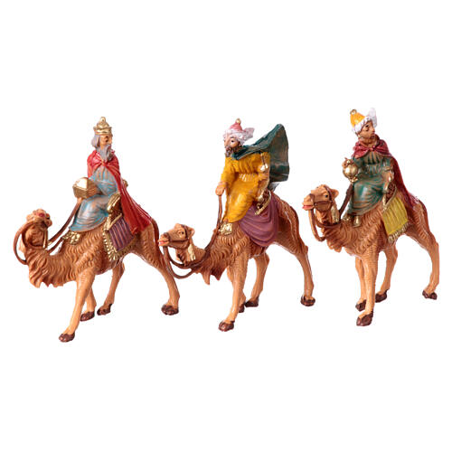 Set tres Reyes Magos en caballo belén 4 cm Fontanini 2