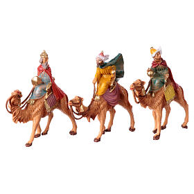 Zestaw Trzej Królowie na wielbłądach, szopka 4 cm, Fontanini