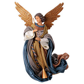 Resin angel in flight Winter Elegance fabric resin h 40 cm