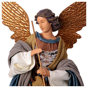 Resin angel in flight Winter Elegance fabric resin h 40 cm