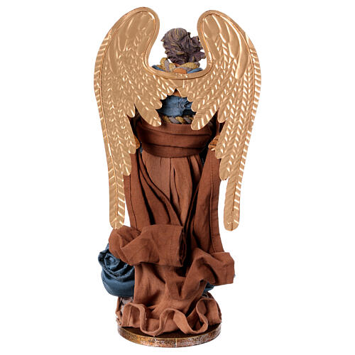 Angel with lyre, Winter Elegance, resin and fabric, h 45 cm 7