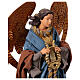 Angel with lyre, Winter Elegance, resin and fabric, h 45 cm s6