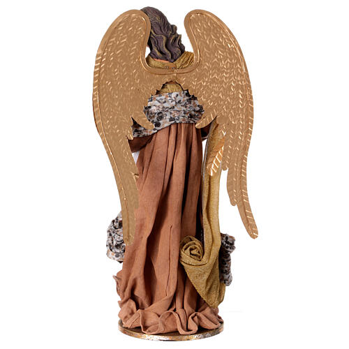 Winter Elegance Angel with fabric resin harp H 60 cm 7