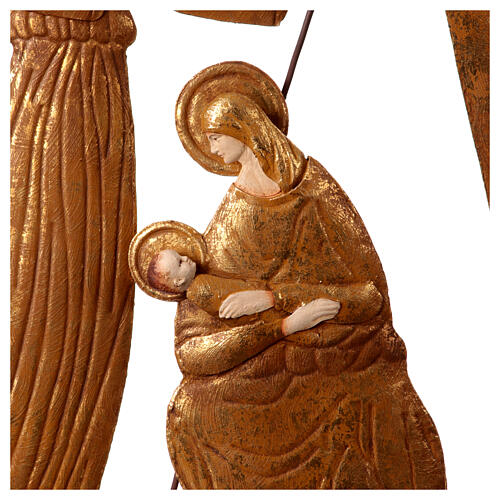 Nativity with arch, old gold metal, Antique Splendor collection, 80x50x15 cm 2