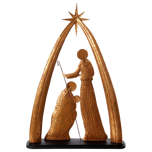 Natividad con arco metal oro envejecido Antique Splendor 80x50x15 cm 6