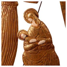 Nativity Holy Family with antique gold metal arch Antique Splendor 80x50x15 cm