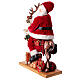 Babbo Natale con elfo slitta luci movimento musica 55x80x20 cm s7