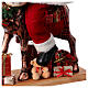 Babbo Natale con elfo slitta luci movimento musica 55x80x20 cm s8