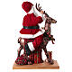 Babbo Natale con elfo slitta luci movimento musica 55x80x20 cm s9