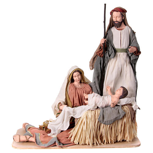 Nativity Holy Family statue Earth fabric resin nativity h 90 cm 1