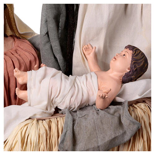 Nativity Holy Family statue Earth fabric resin nativity h 90 cm 2