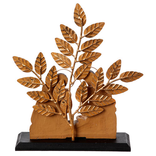 Natività resina metallo oro anticato foglie 20x25x10 cm 5