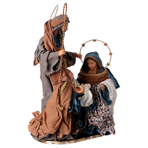 Natività Winter Elegance stoffa resina h 60 cm 5