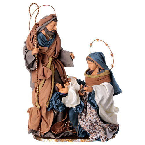Holy Family Nativity Winter Elegance in resin fabric h 60 cm 1