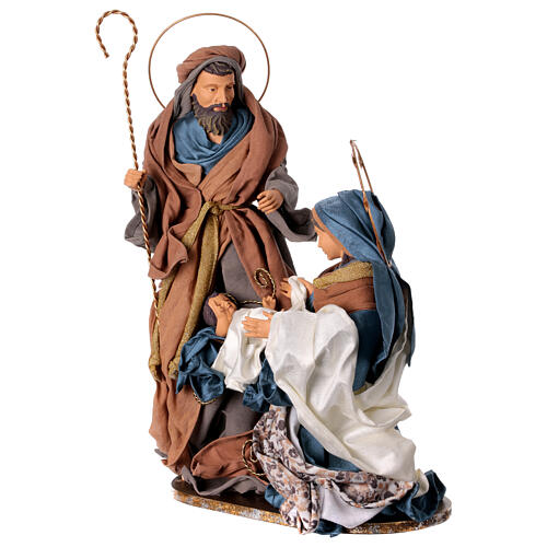 Holy Family Nativity Winter Elegance in resin fabric h 60 cm 3