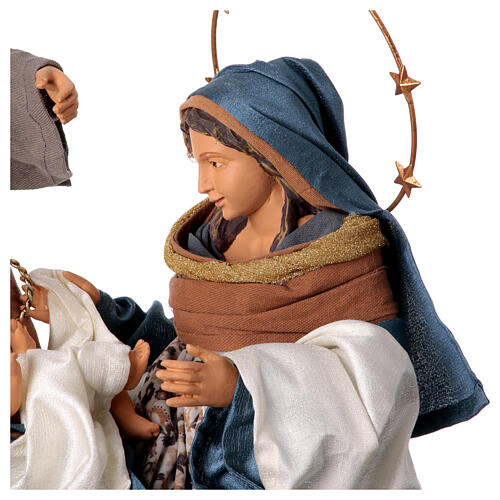 Holy Family Nativity Winter Elegance in resin fabric h 60 cm 4
