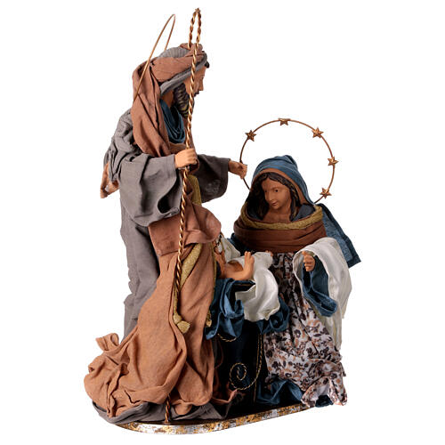 Holy Family Nativity Winter Elegance in resin fabric h 60 cm 5