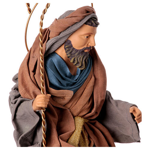 Holy Family Nativity Winter Elegance in resin fabric h 60 cm 6