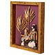Quadro Natività resina anticato metallo 25x25 cm s2