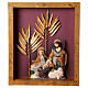 Holy Family Nativity picture in antiqued resin and metal 25x25 cm s1