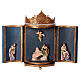 Triptych with Holy Family and Wise Men, resin, 12x20x5 in s1