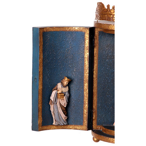 Triptych Holy Family Three Wise Men resin 30x50x25 cm 6