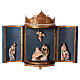 Triptych Holy Family Three Wise Men resin 30x50x25 cm s1