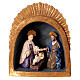 Holy Family Nativity in cave papier-mache antique metal 20x25x15 cm s1