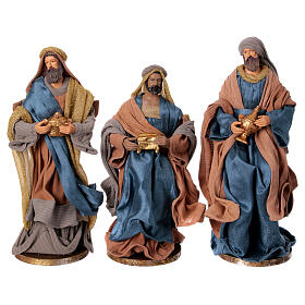 Three Wise Men statues Winter Elegance resin fabric h 30 cm