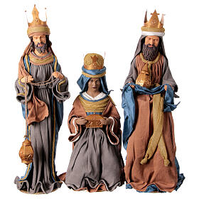 Trzej Królowie, żywica, tkanina, Winter Elegance, wys. 90 cm