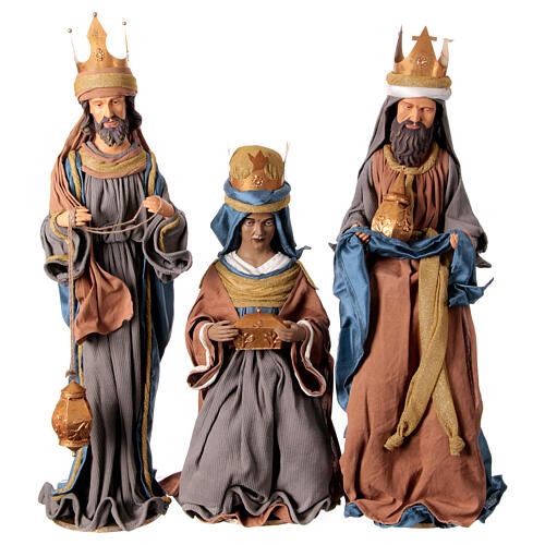 Three Wise Men statues in resin fabric Winter Elegance h 90 cm 1
