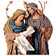 Natività resina stoffa Winter Elegance blu oro h 60 cm s2