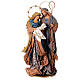 Holy Family Nativity in resin blue gold fabric Winter Elegance h 56 cm s1
