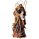 Holy Family Nativity in resin blue gold fabric Winter Elegance h 56 cm s5