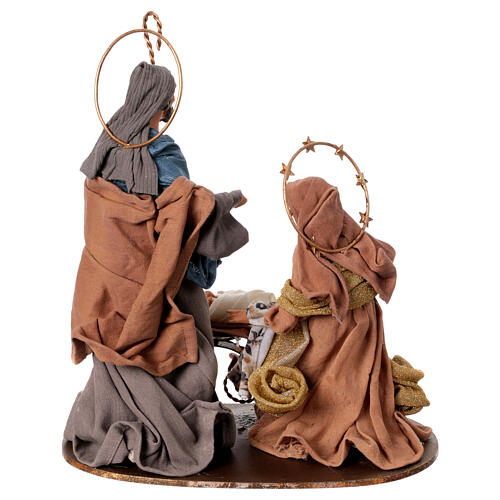 Holy Family nativity scene Winter Elegance fabric resin base h 40 cm 7