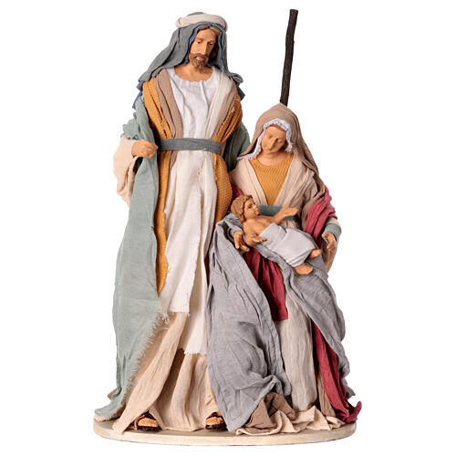 Holy Family nativity scene Hope fabric resin base h 40 1