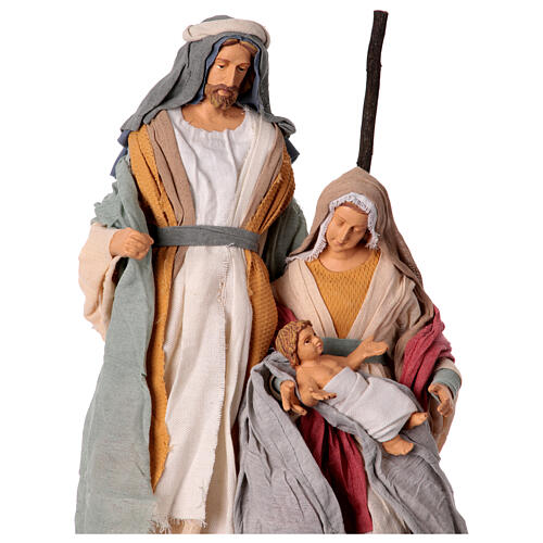 Holy Family nativity scene Hope fabric resin base h 40 2