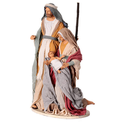 Holy Family nativity scene Hope fabric resin base h 40 3