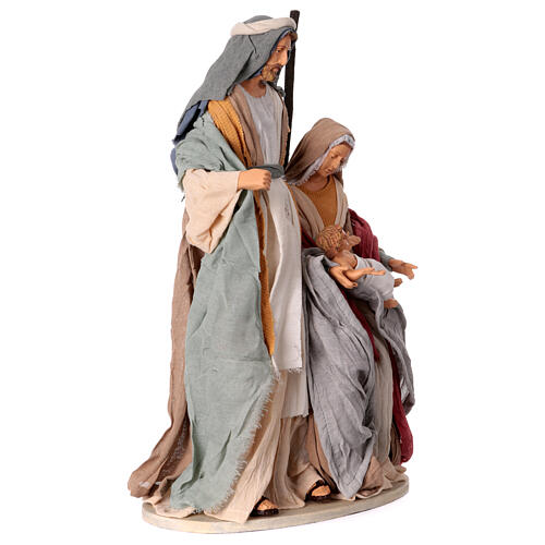 Holy Family nativity scene Hope fabric resin base h 40 5